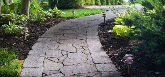 Pavers installation walkway