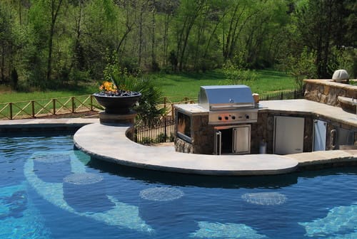 Outdoor Kitchens Built around a pool