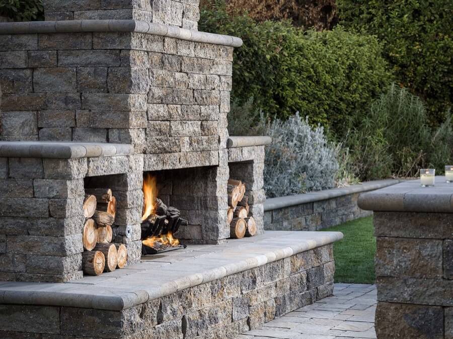 Outdoor Fireplace Modern, Outdoor Fireplace Stone Wall