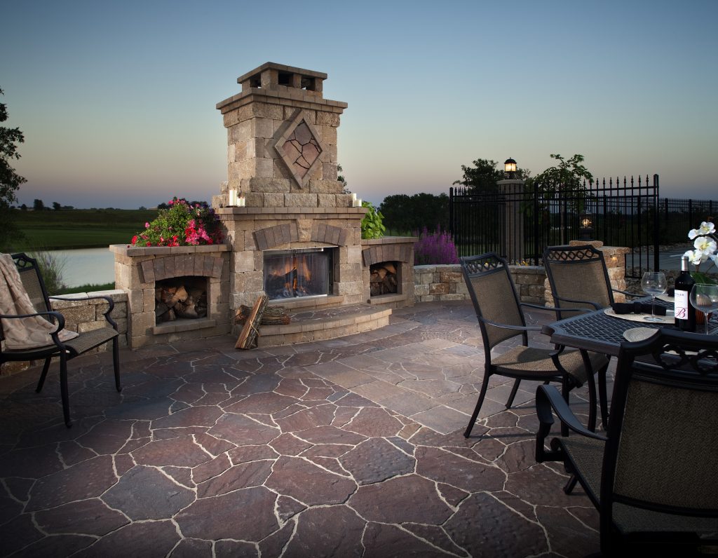 backyard fireplace