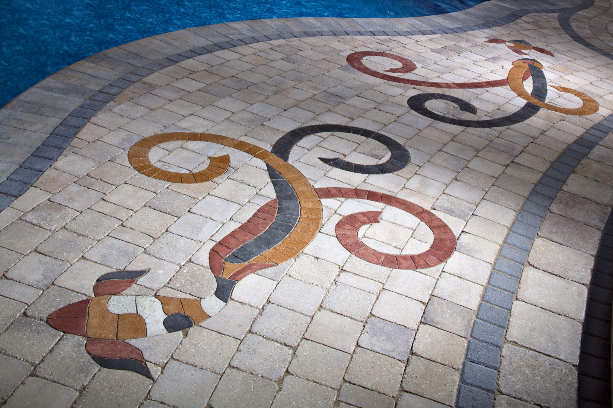pavers with accent borders
