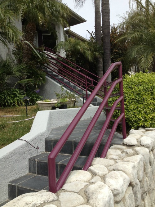 the same metal railing with a fresh coat of paint