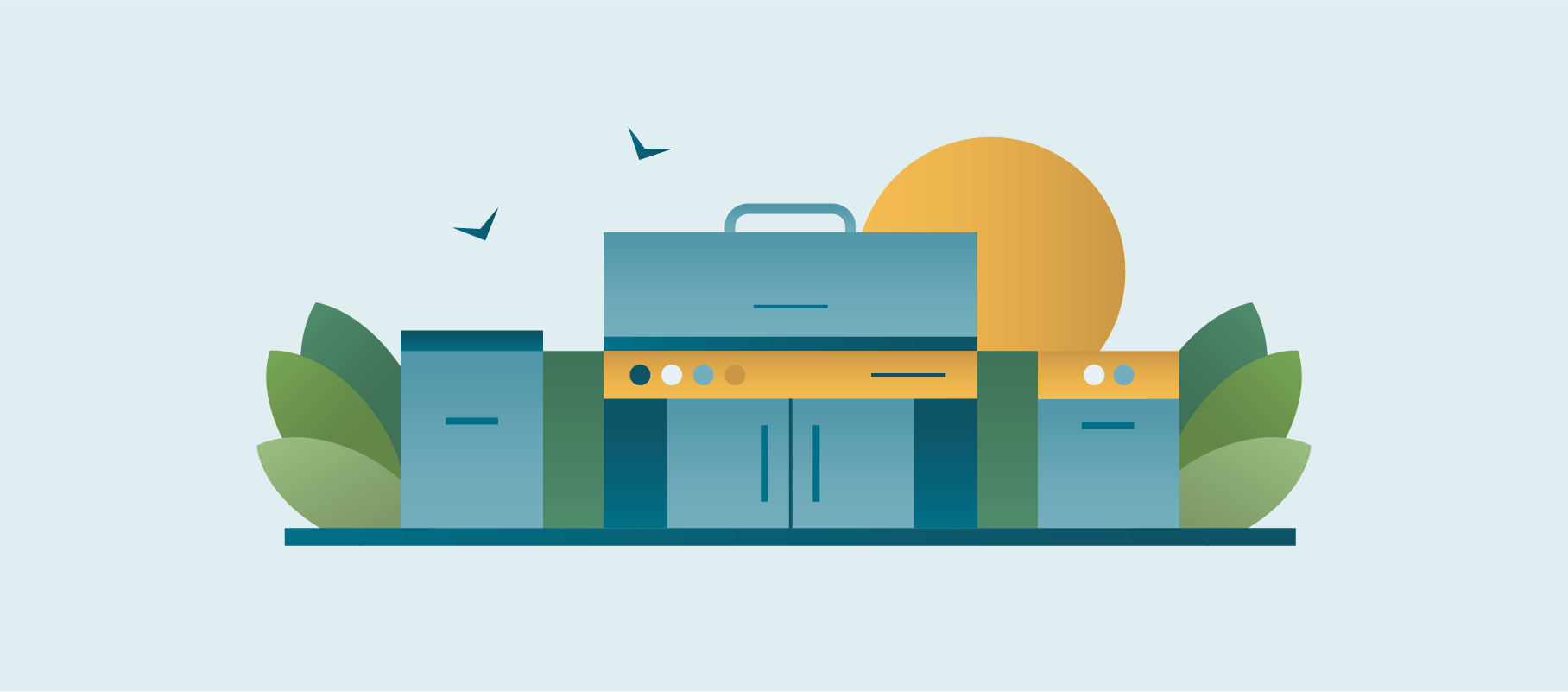 Basic Outdoor Kitchen Illustration