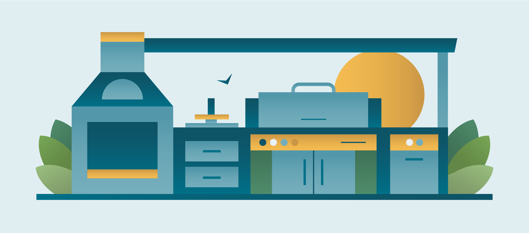 Luxury Outdoor Kitchen Illustration