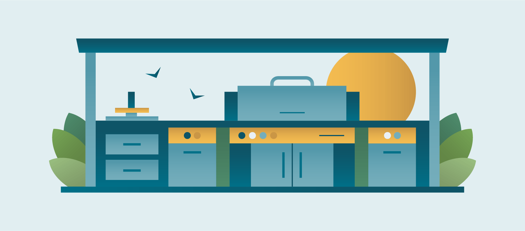Moderate Outdoor Kitchen Design Illustration
