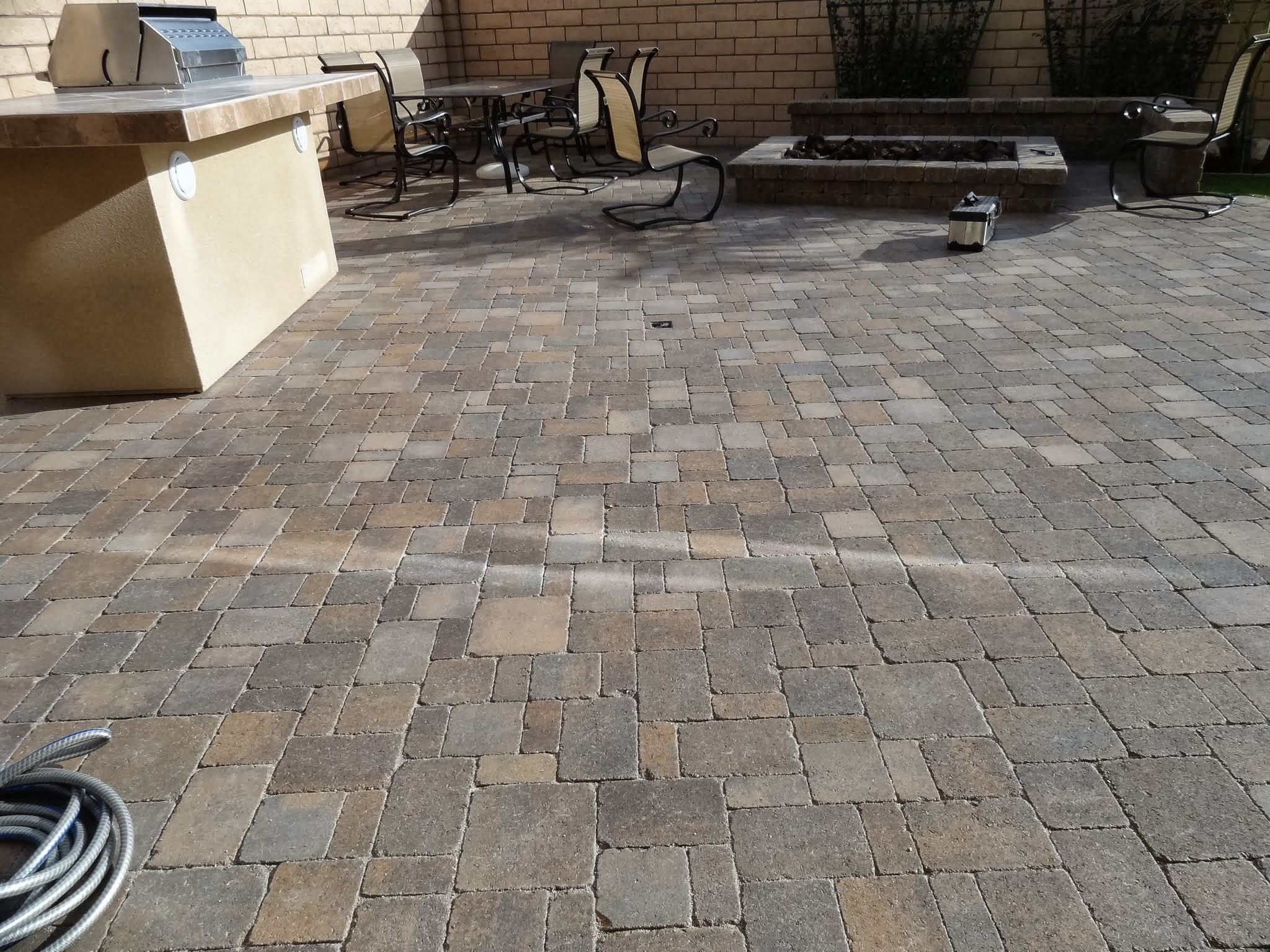 Reflection on pavers from low energy efficient windows