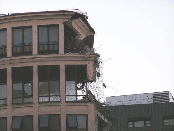Crumbling Building After Earthquake