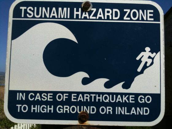 Tsunami Hazard Zone Sign