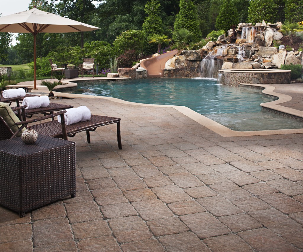 pool deck landscape