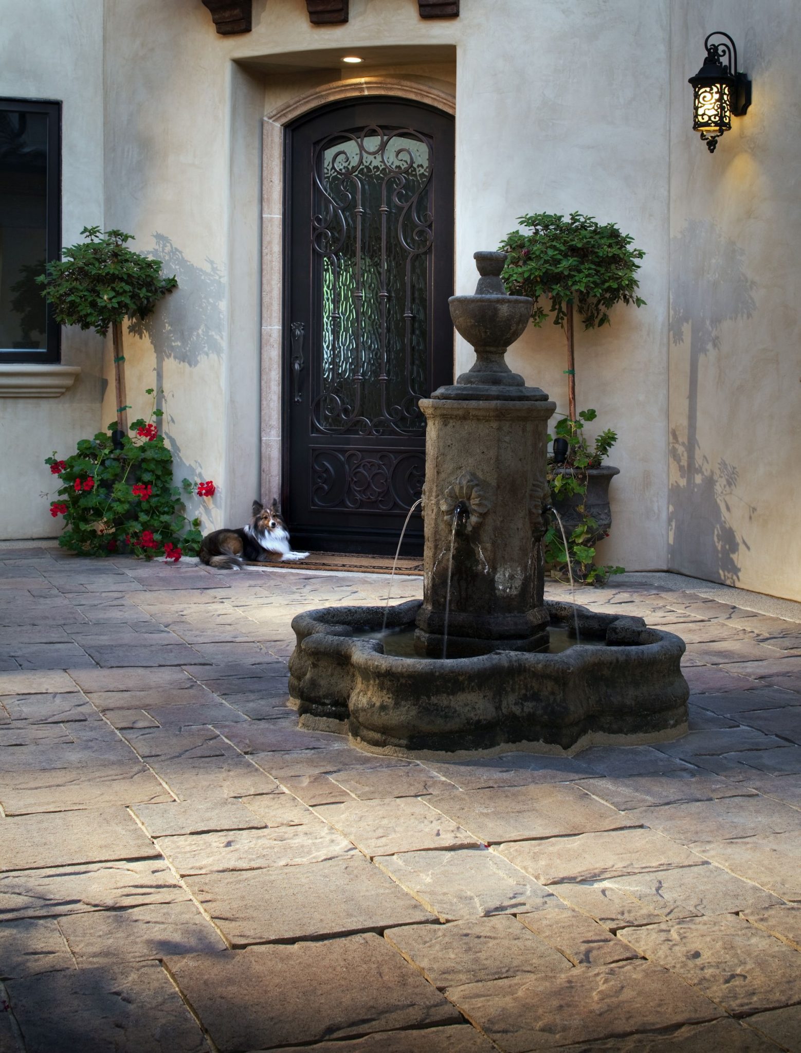 Fountains can block unwanted noise.