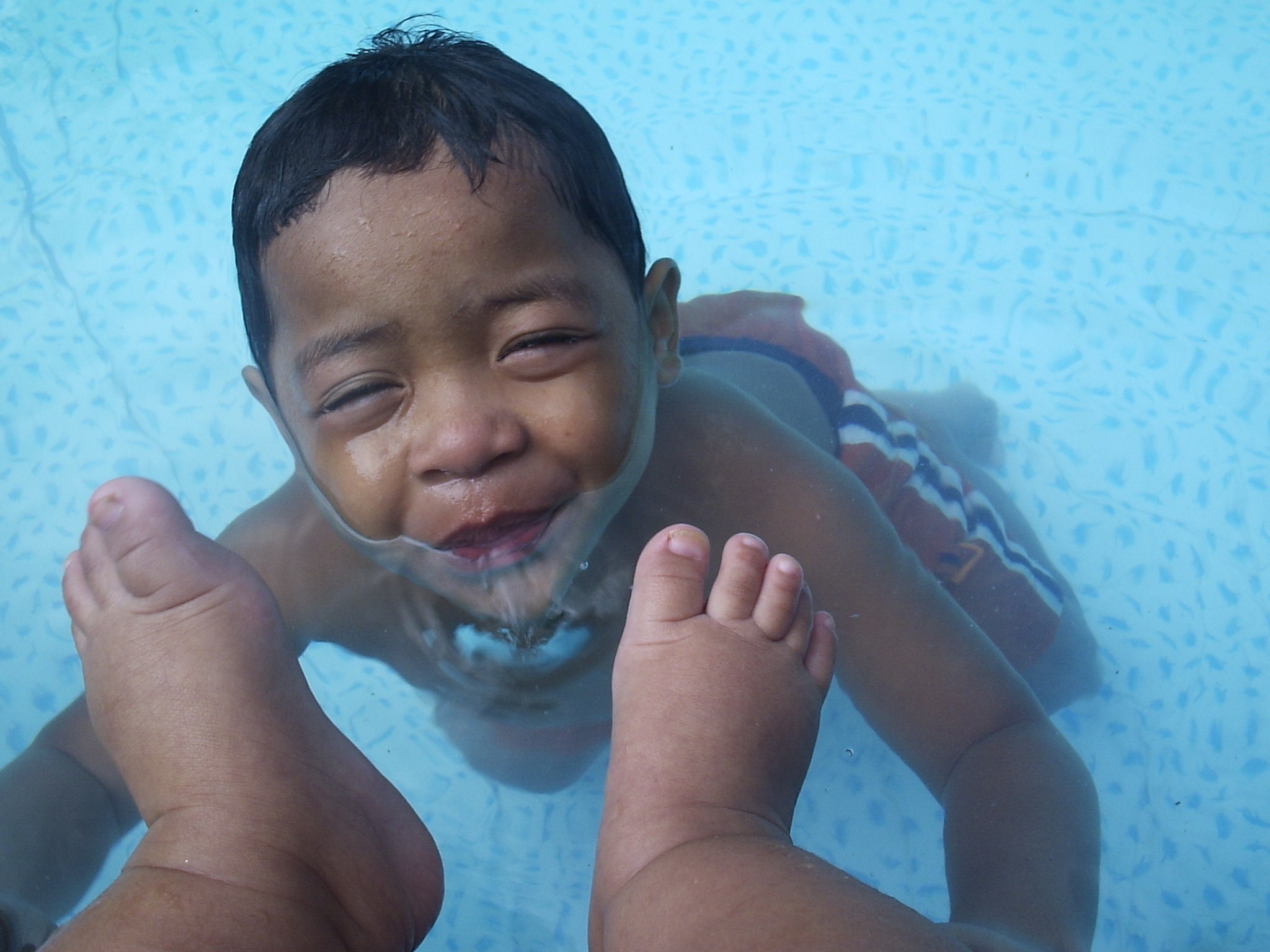 children swimming