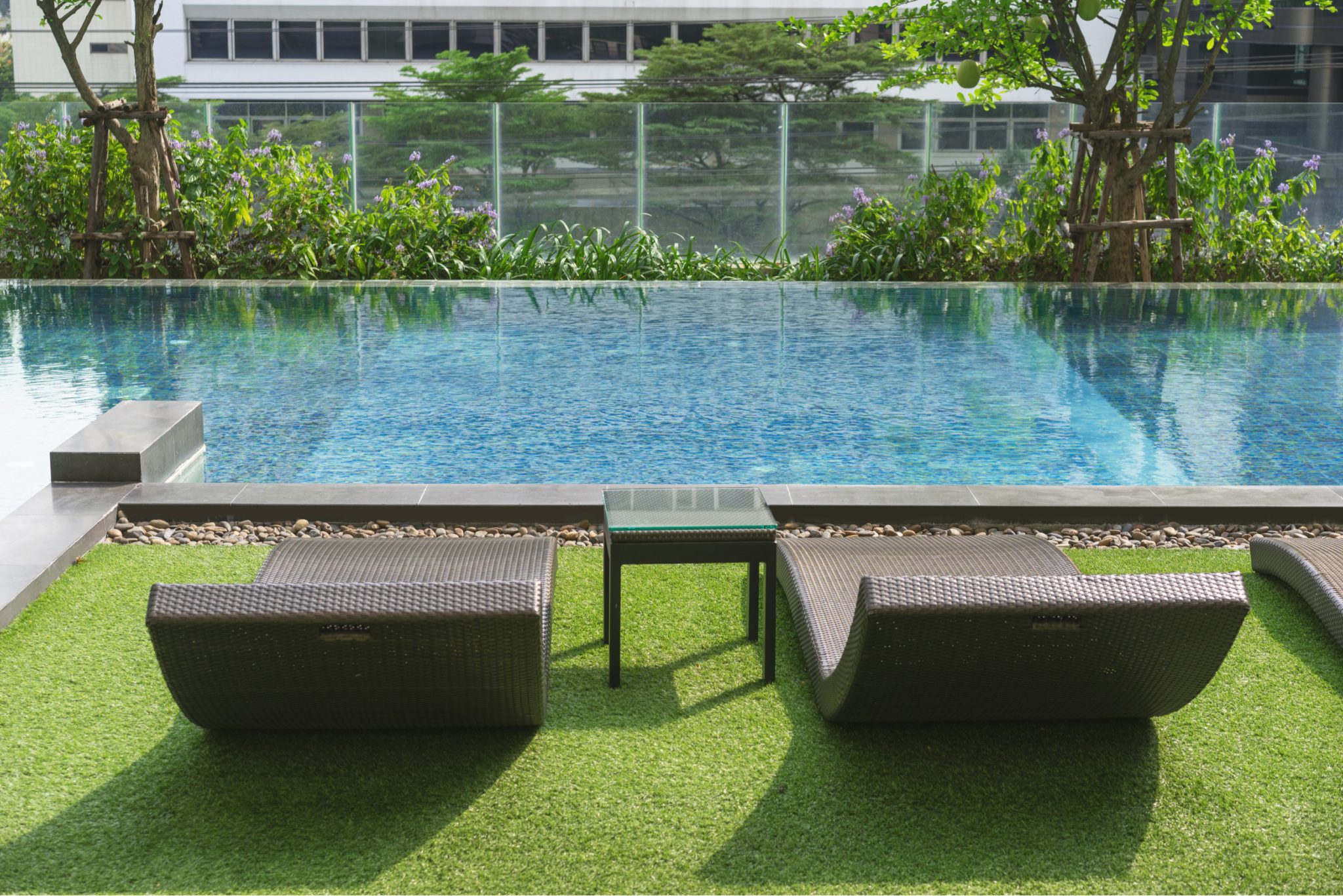 synthetic grass pool areas