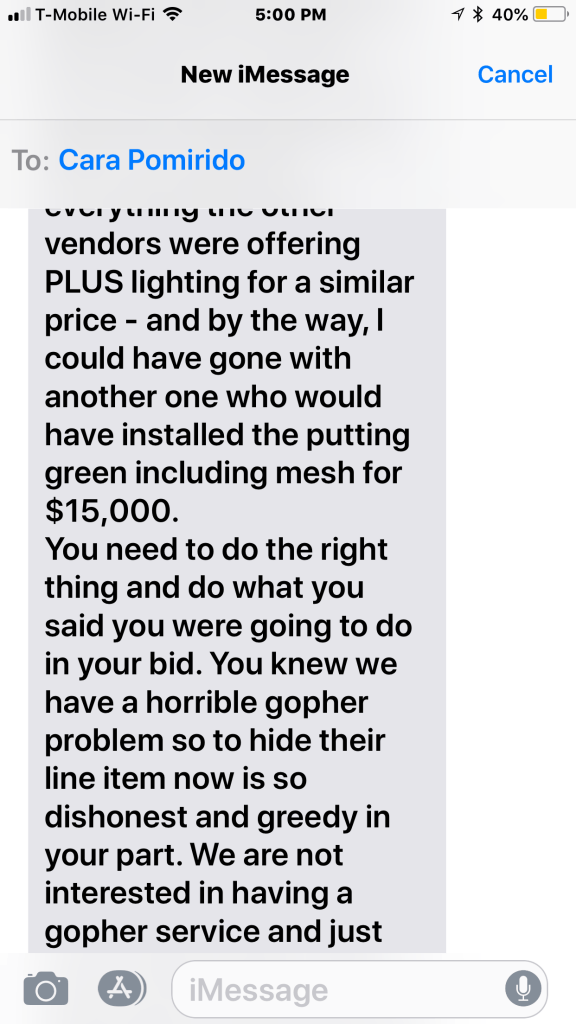 Cara Pomidoro Text Message