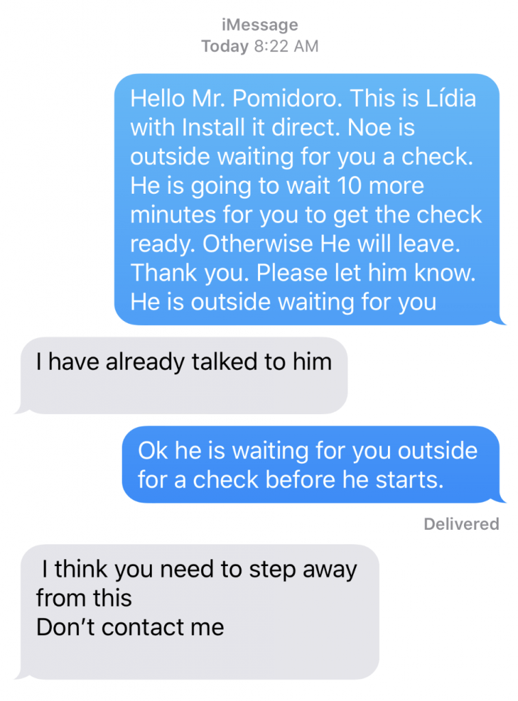 Chris Pomidoro Text