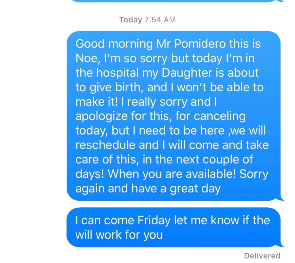 Chris Pomidoro Text Message-1