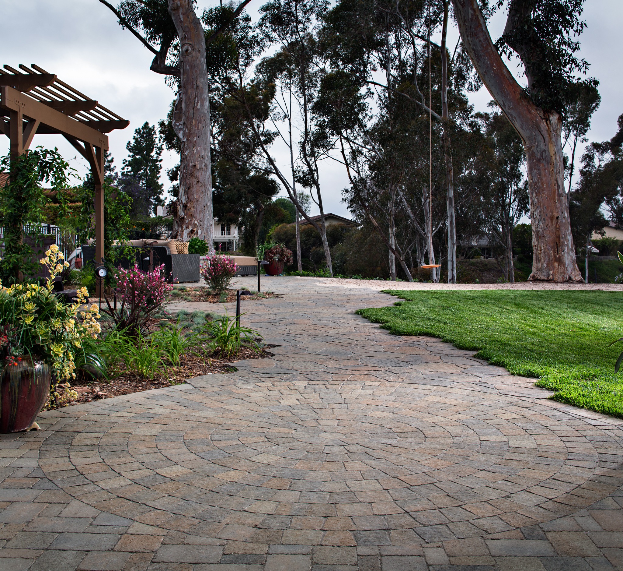 pavers artificial grass installation 1