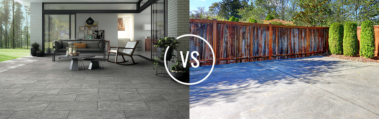 Pavers Vs Concrete Comparing Costs And, Stamped Concrete Patio Cost Vs Pavers