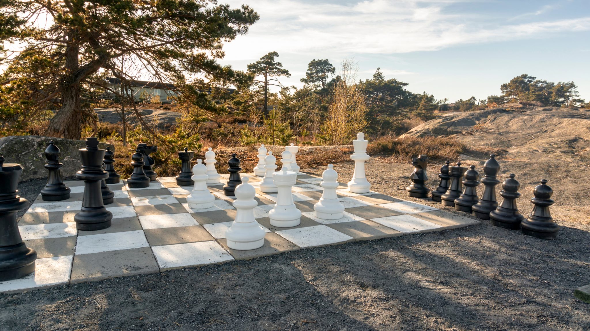 hardscape ideas chessboard