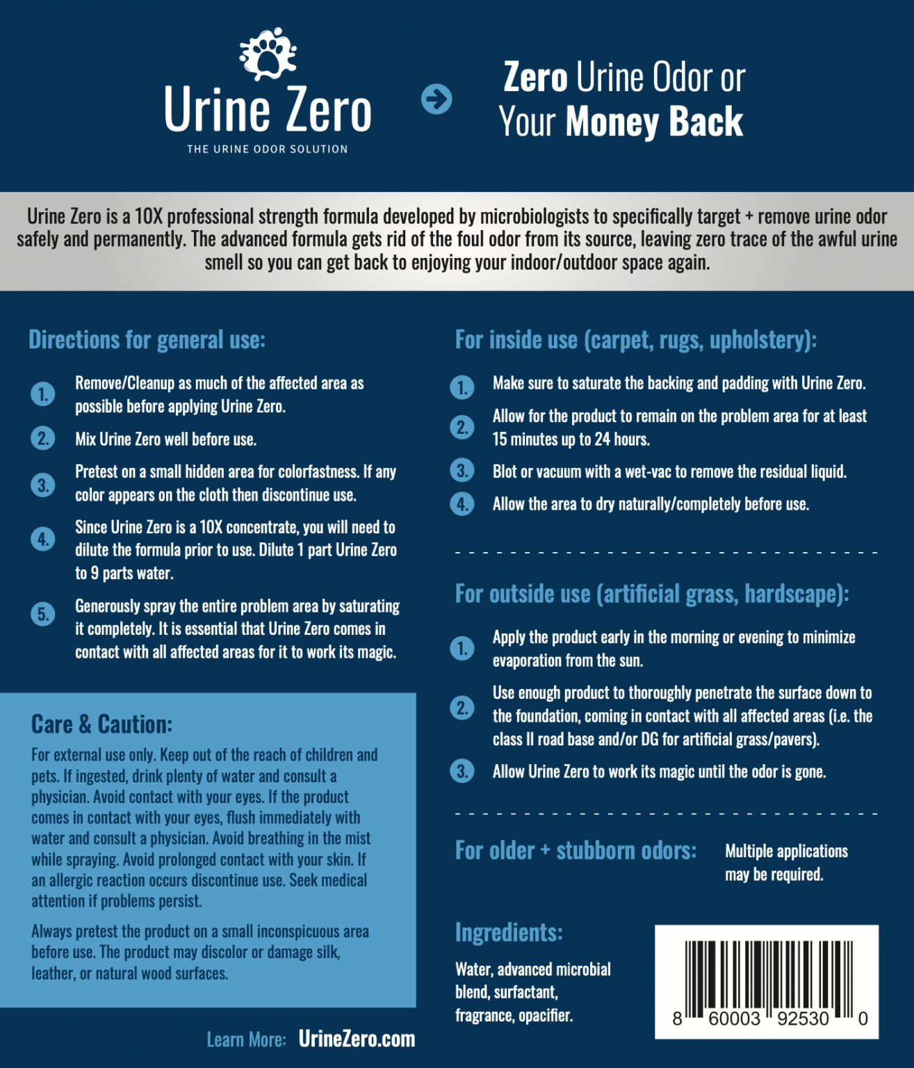 Urine Zero Urine Odor Remover INSTALLITDIRECT