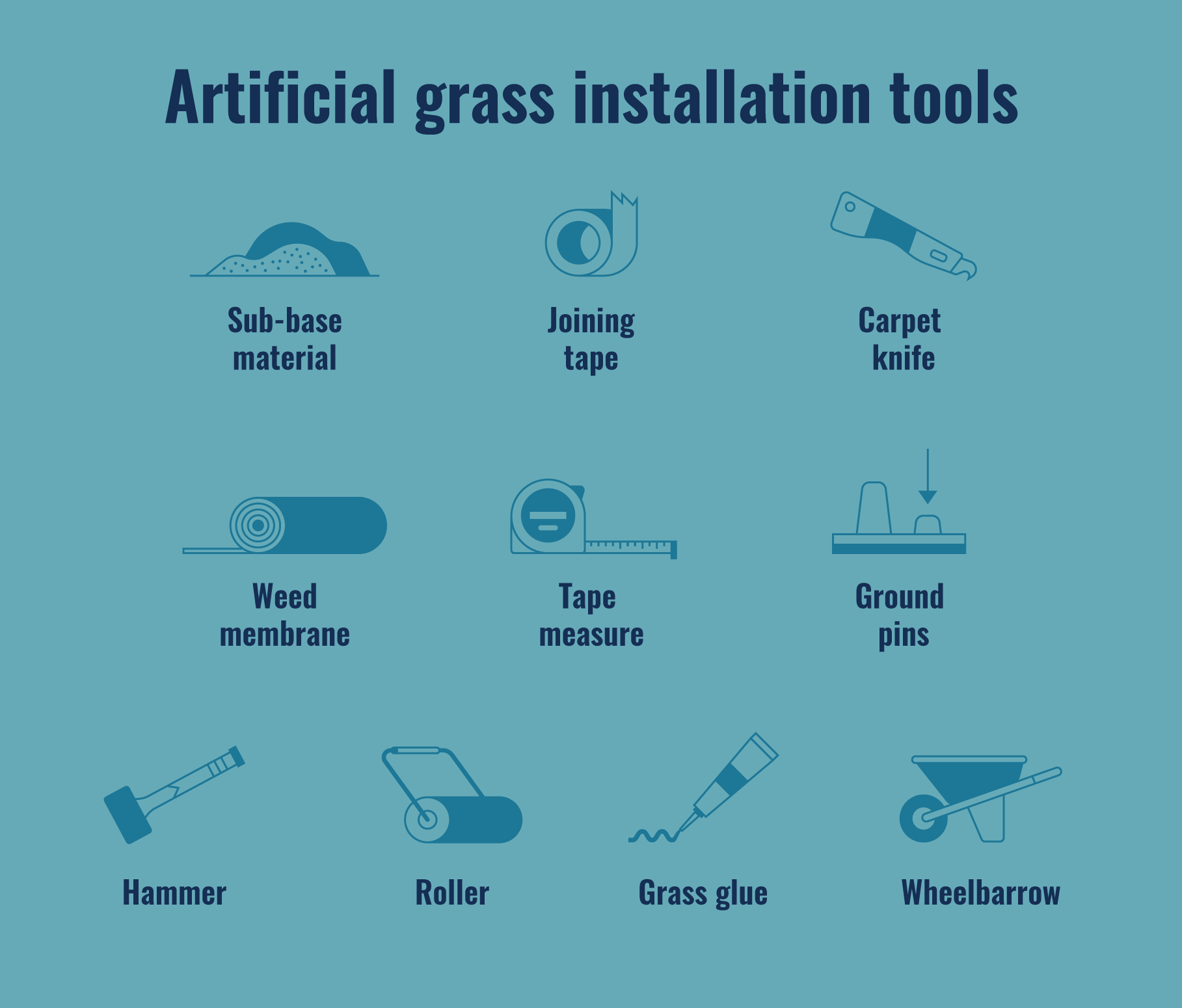 artificial grass installation tools