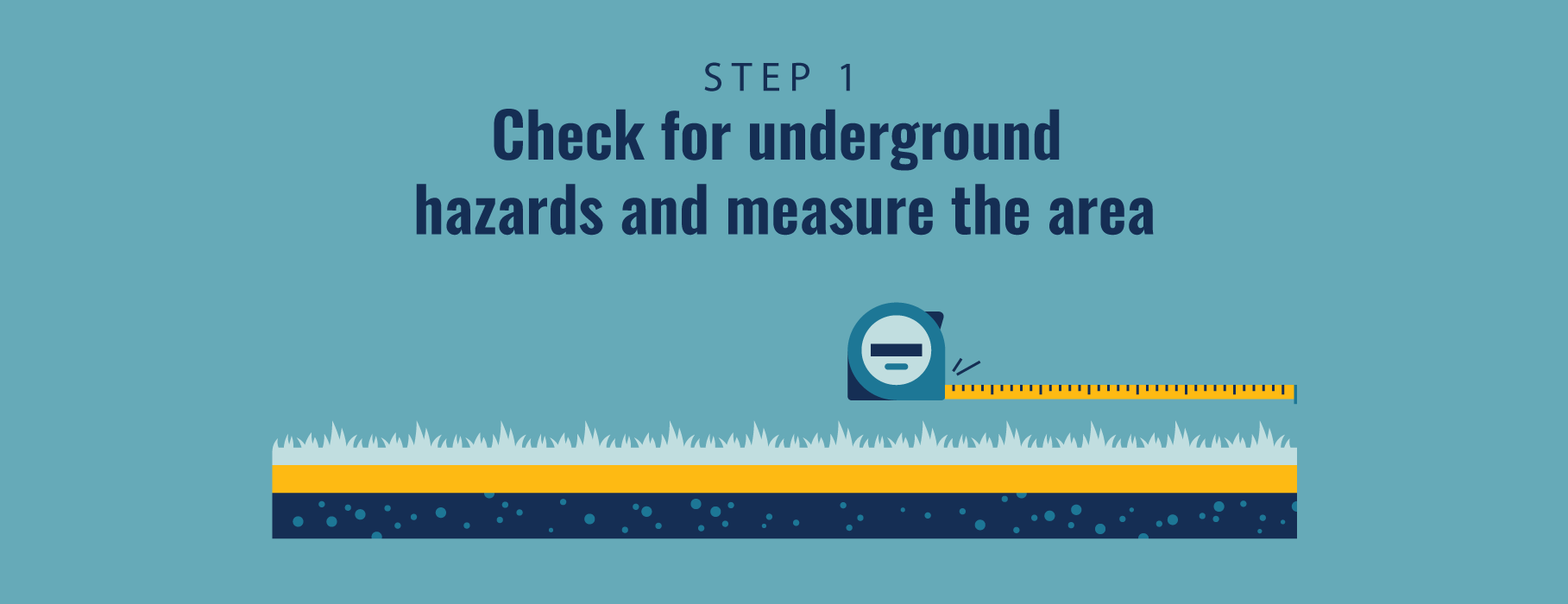 artificial turf step 1 check for hazards and measure the area 