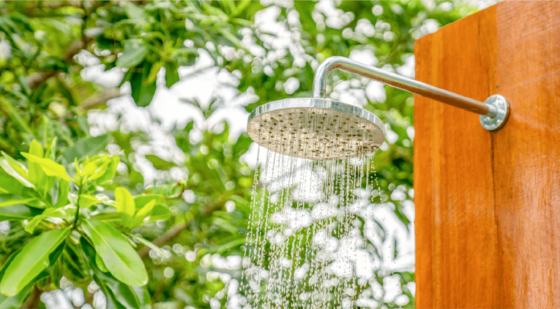outdoor shower for small backyard