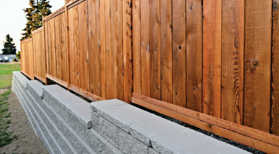 retaining wall fence