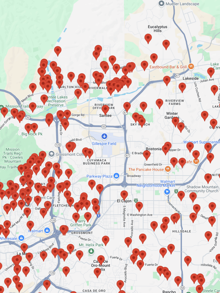 Santee Projects Map