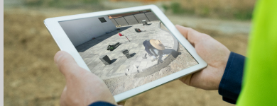 Real time tracking concept, images on a tablet
