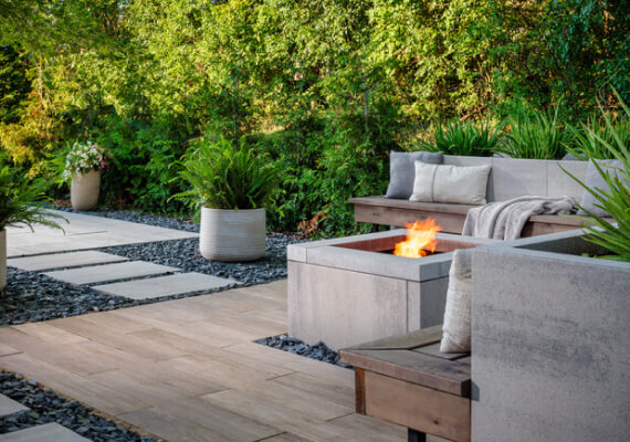 smooth rectangular fire pit