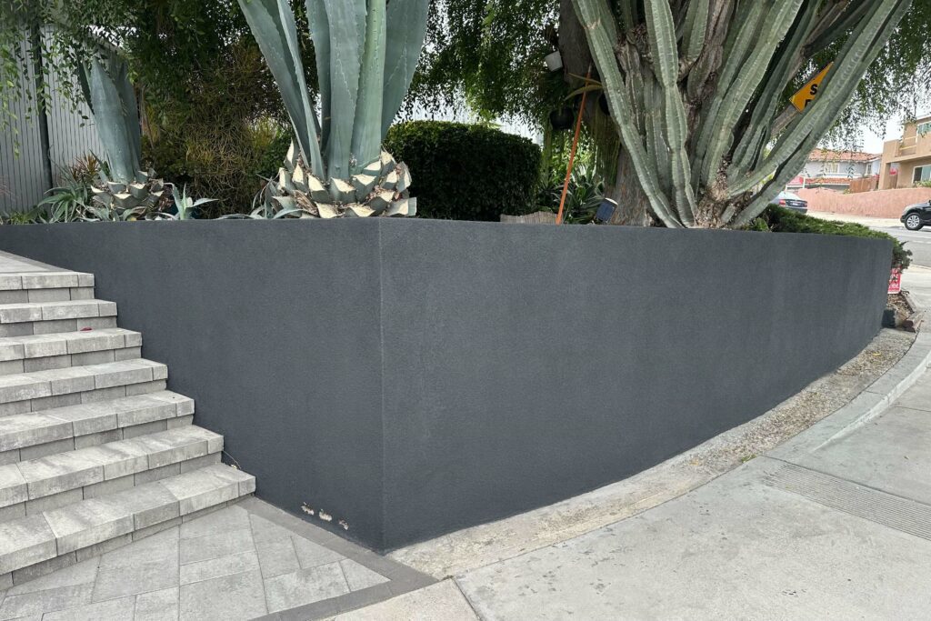 After Front Yard Remodel + Retaining Wall + Decorative Plants in San Diego, CA 92110