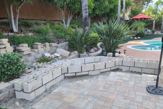 During the Outdoor Fireplace Project in Poway, CA 92064
