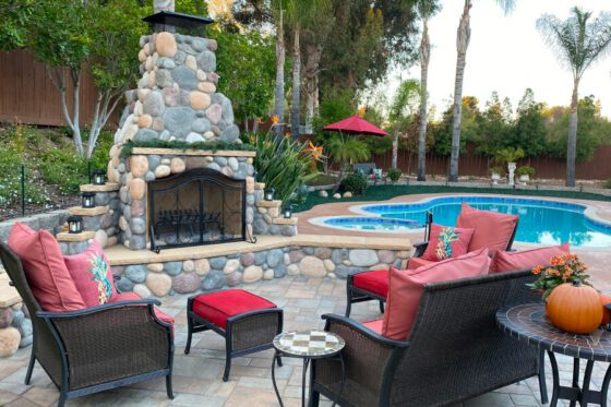 After the Outdoor Fireplace Project in Poway, CA 92064