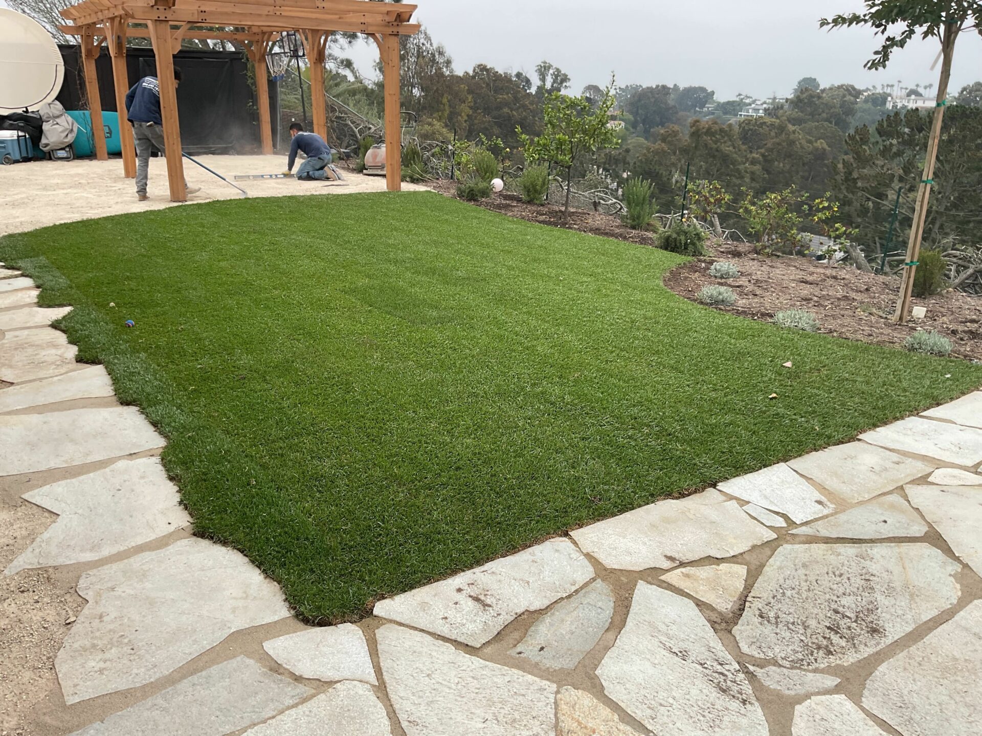 Flagstone Patio and Backyard Hardscape in La Jolla, 92037