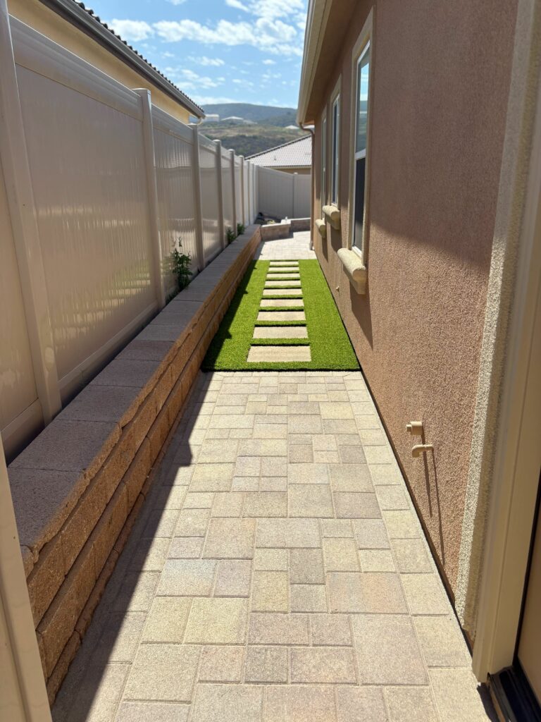 San Marcos Backyard Pavers Turf Drainage (San Elijo Hills) After Photo 7