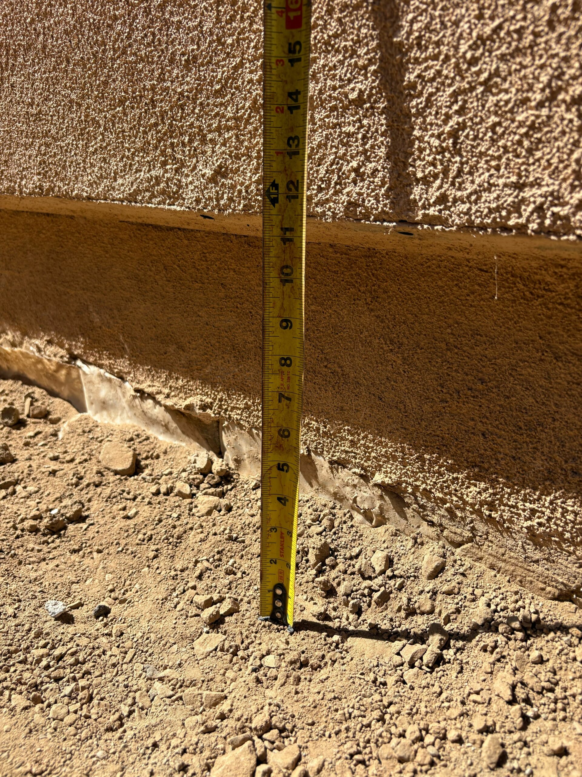 San Marcos Backyard Pavers + Turf + Drainage (San Elijo Hills) Before Photo Excavation Depth