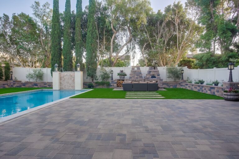 Open patio with pool and lounge.