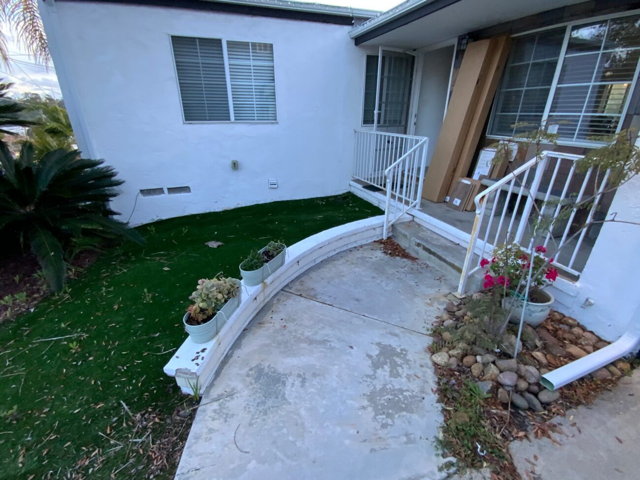 Before: a cracked concrete path at the front entry